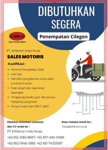 Loker Sales Motoris - Area Cilegon
